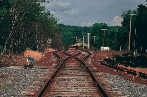 Brown Metal Train Railway