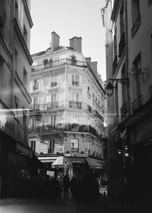 Foto d'estoc gratuïta de blanc i negre, caminant, carrer