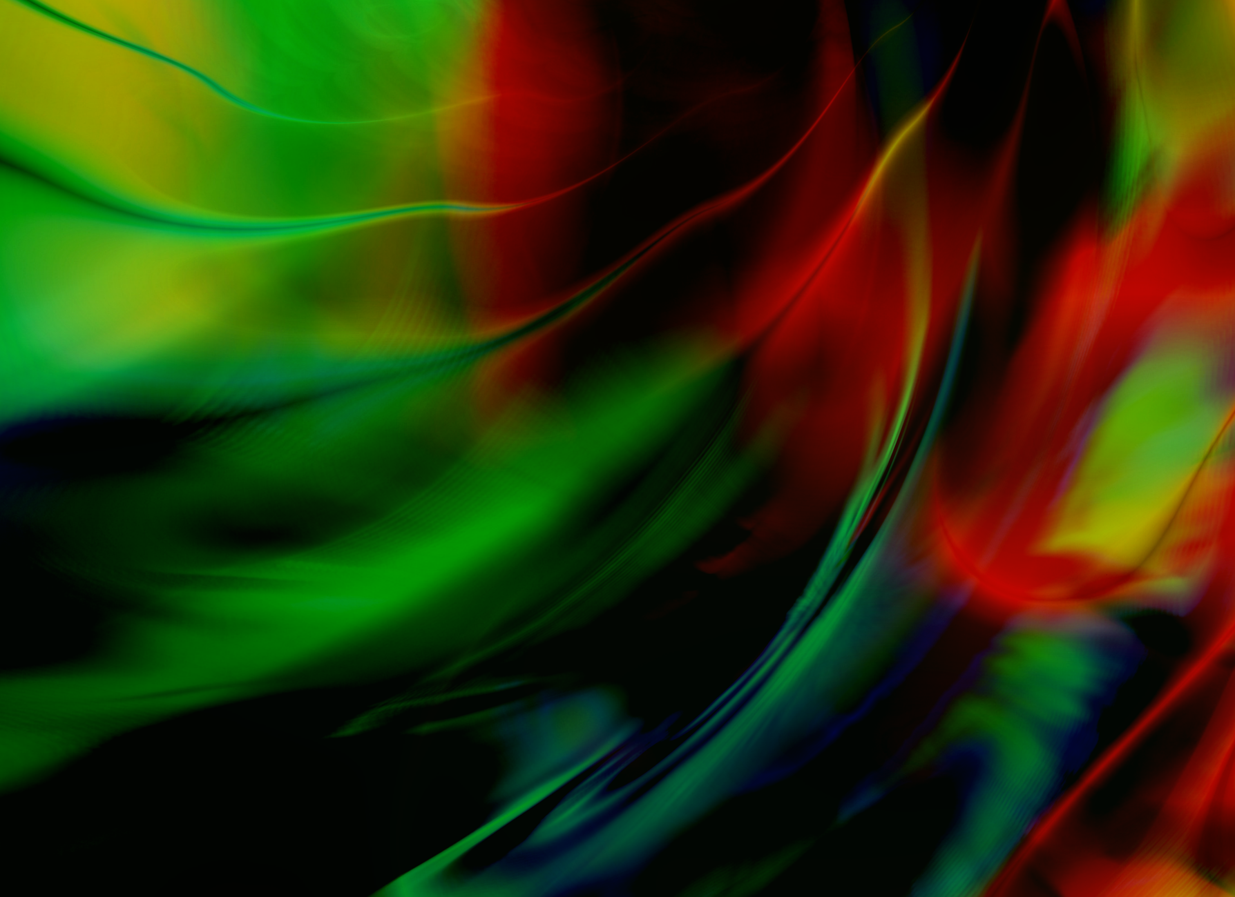 Explore the vivid interplay of red and green in this fluid abstract design.