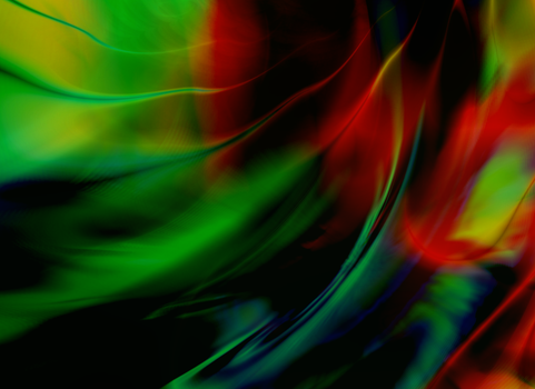 Explore the vivid interplay of red and green in this fluid abstract design.