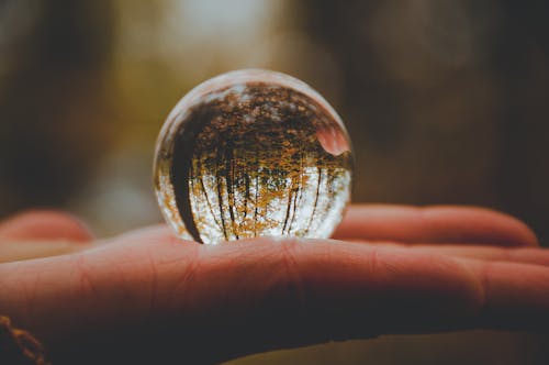 Foto Del Primo Piano Della Sfera Di Cristallo