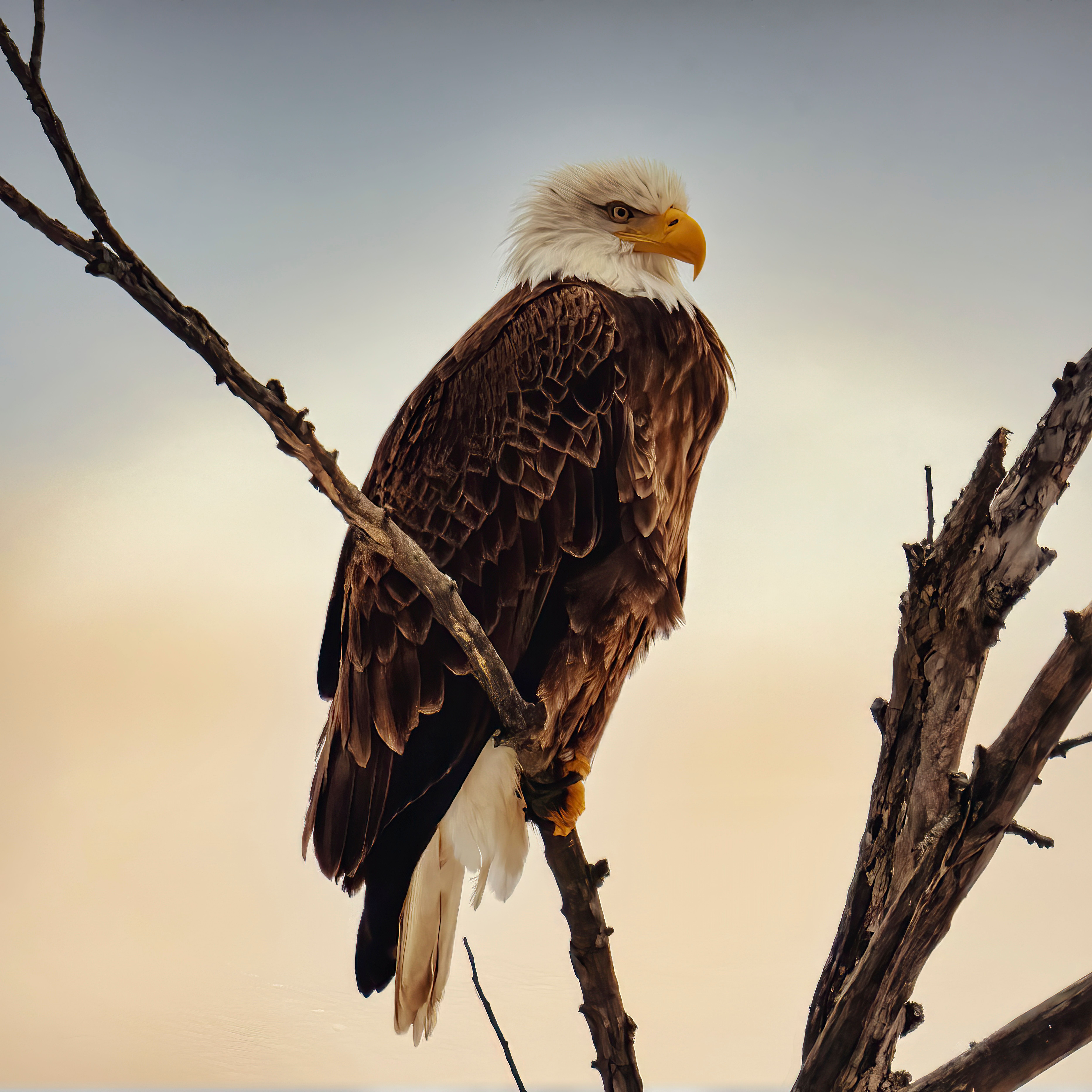 Bald Eagle Sitting on Tree Branch · Free Stock Photo
