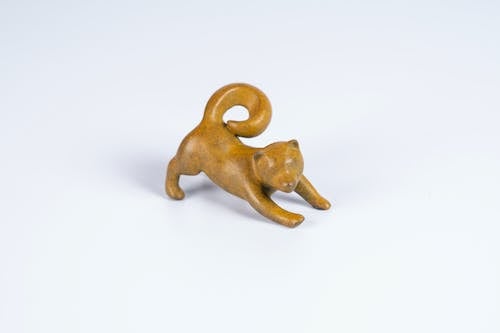 Free Cat Figurine, Incense Holder on White Background Stock Photo