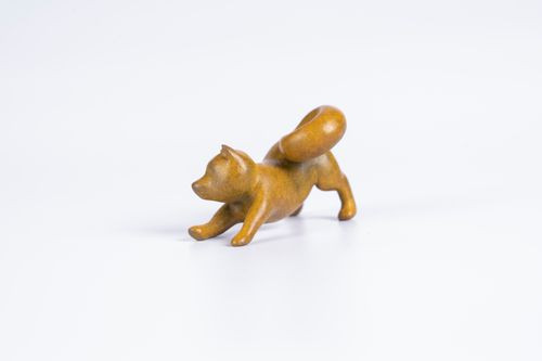 Free A unique clay fox figurine incense holder displayed on a white background, perfect for home decor. Stock Photo