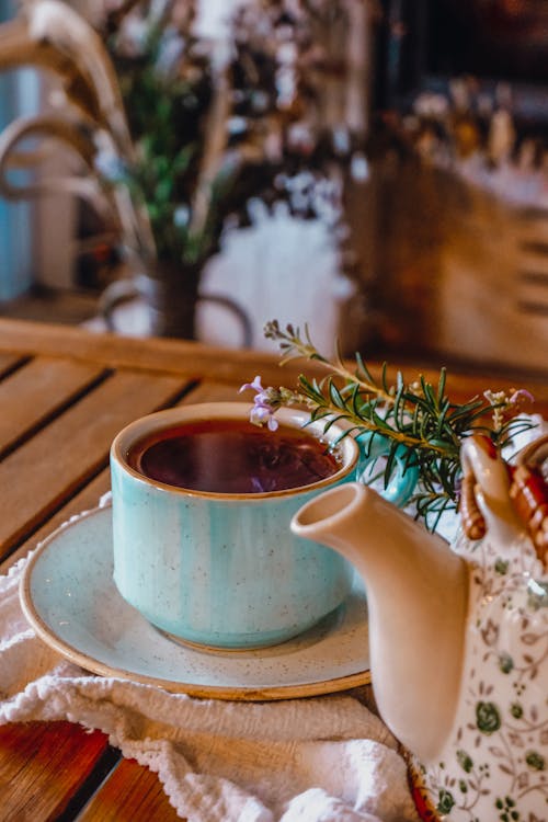 Çay, dikey atış, Fincan içeren Ücretsiz stok fotoğraf