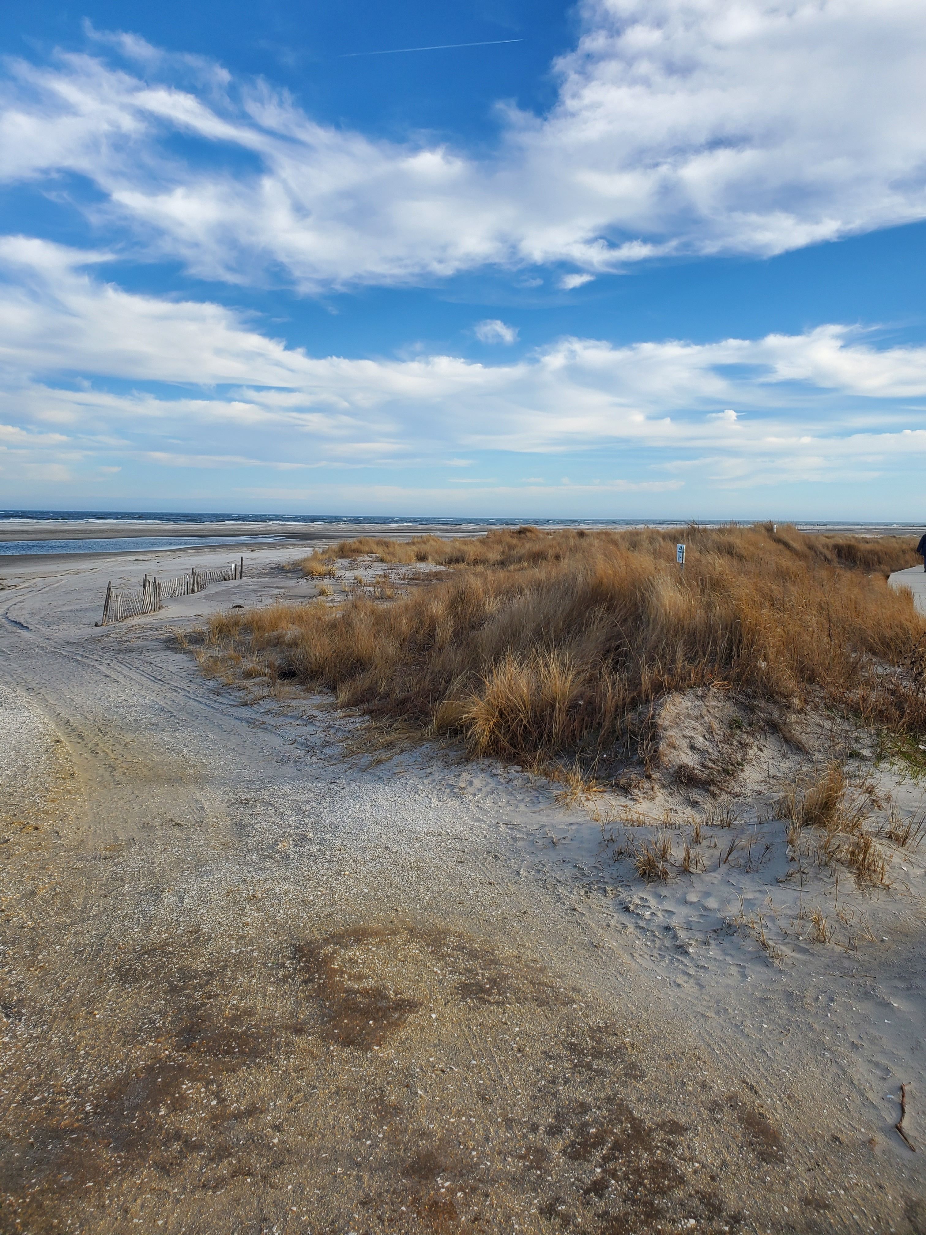 Wide beach and dunes in the Wildwoods, New Jersey