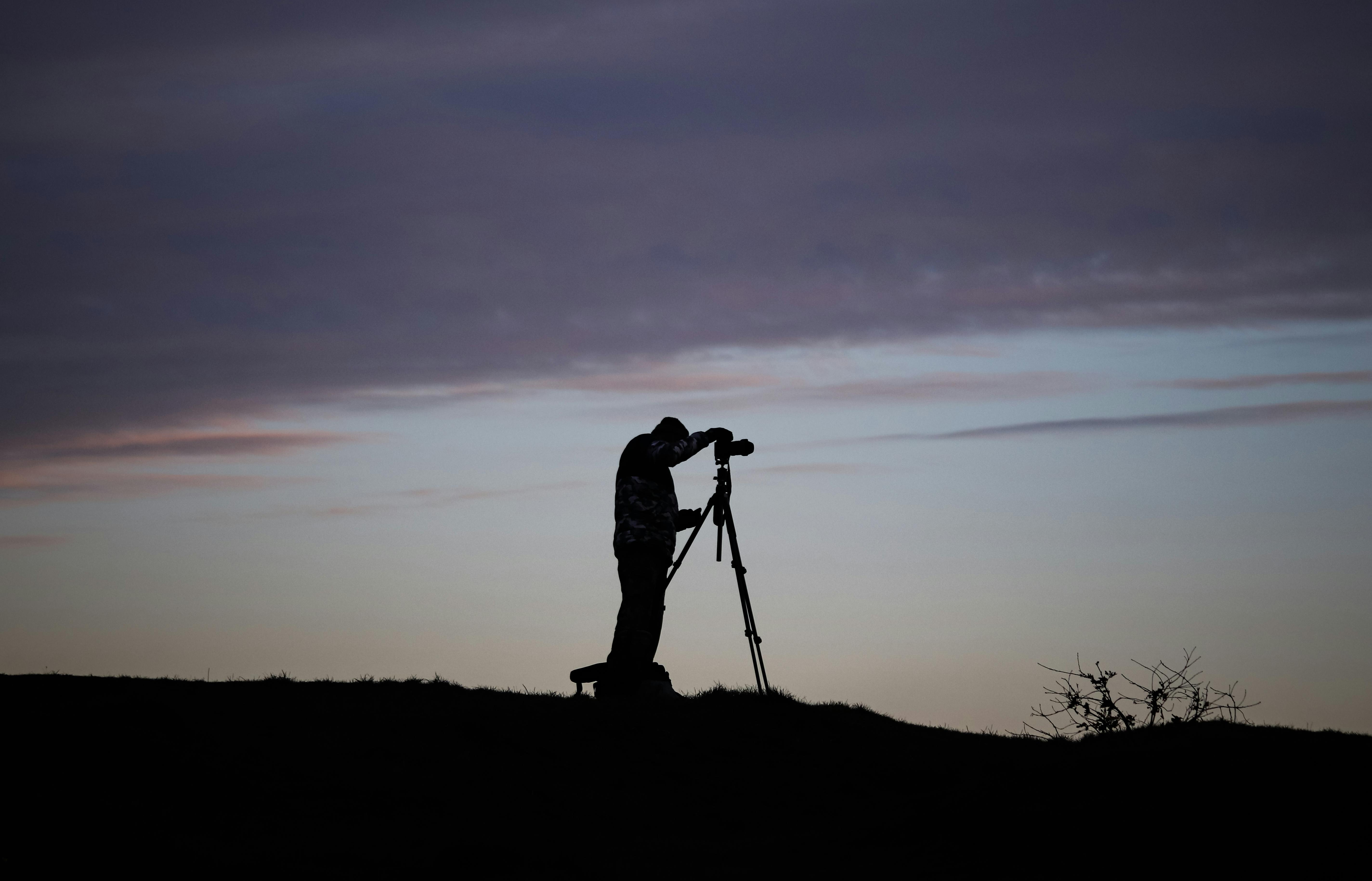 photographer tripod silhouette