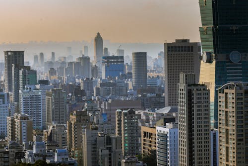 Panoramic View of Modern Skyscrapers 