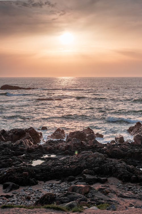 Fotos de stock gratuitas de anochecer, cielo rosa, costa