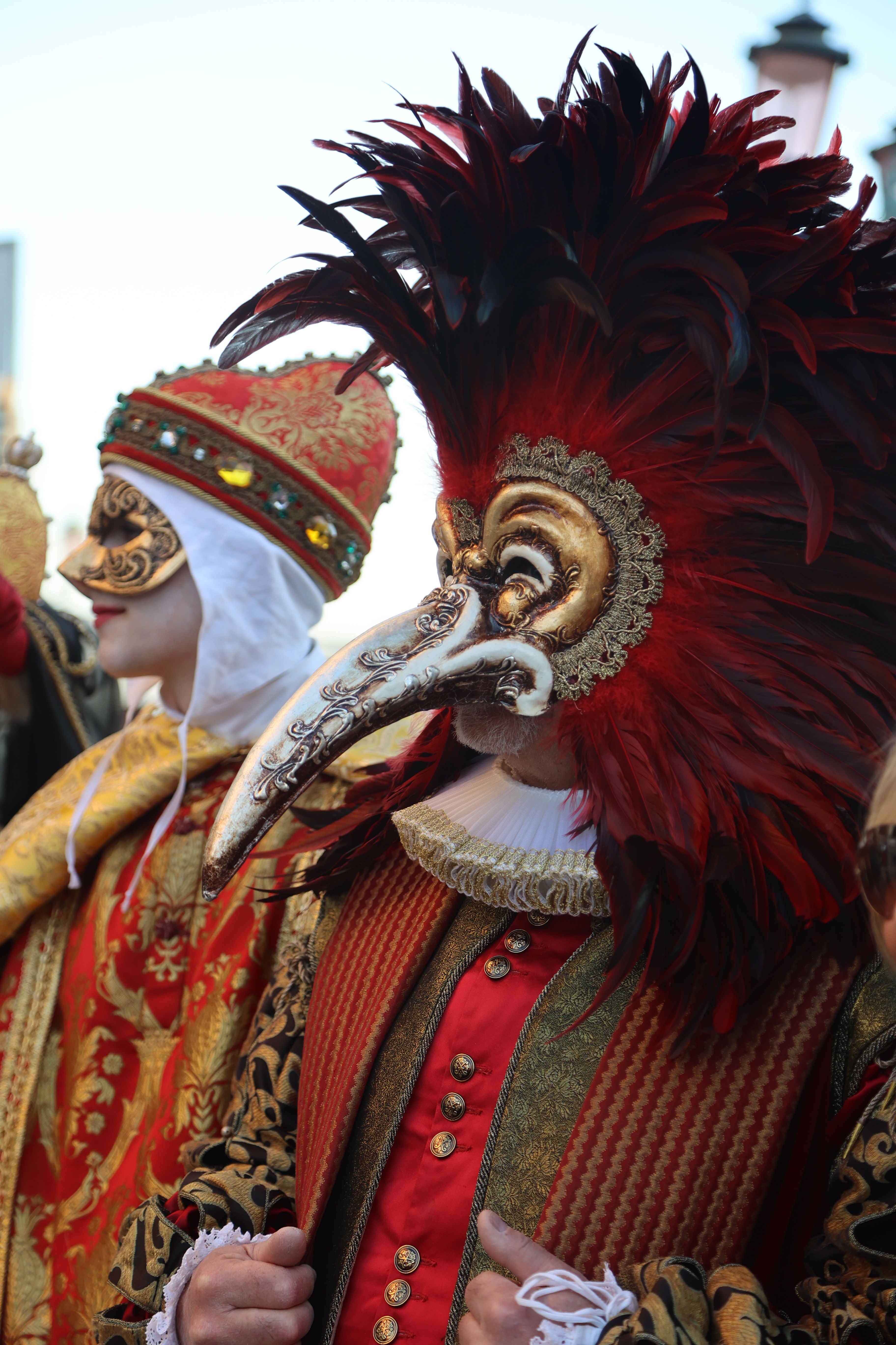 Two men dressed in elaborate costumes and masks · Free Stock Photo