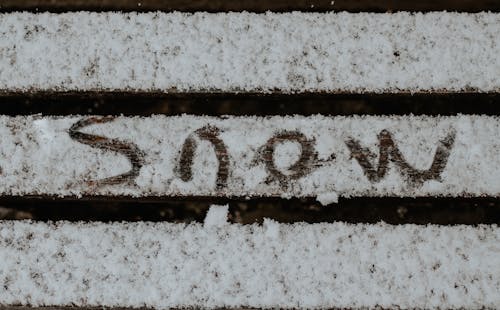 Snow Text on Grass