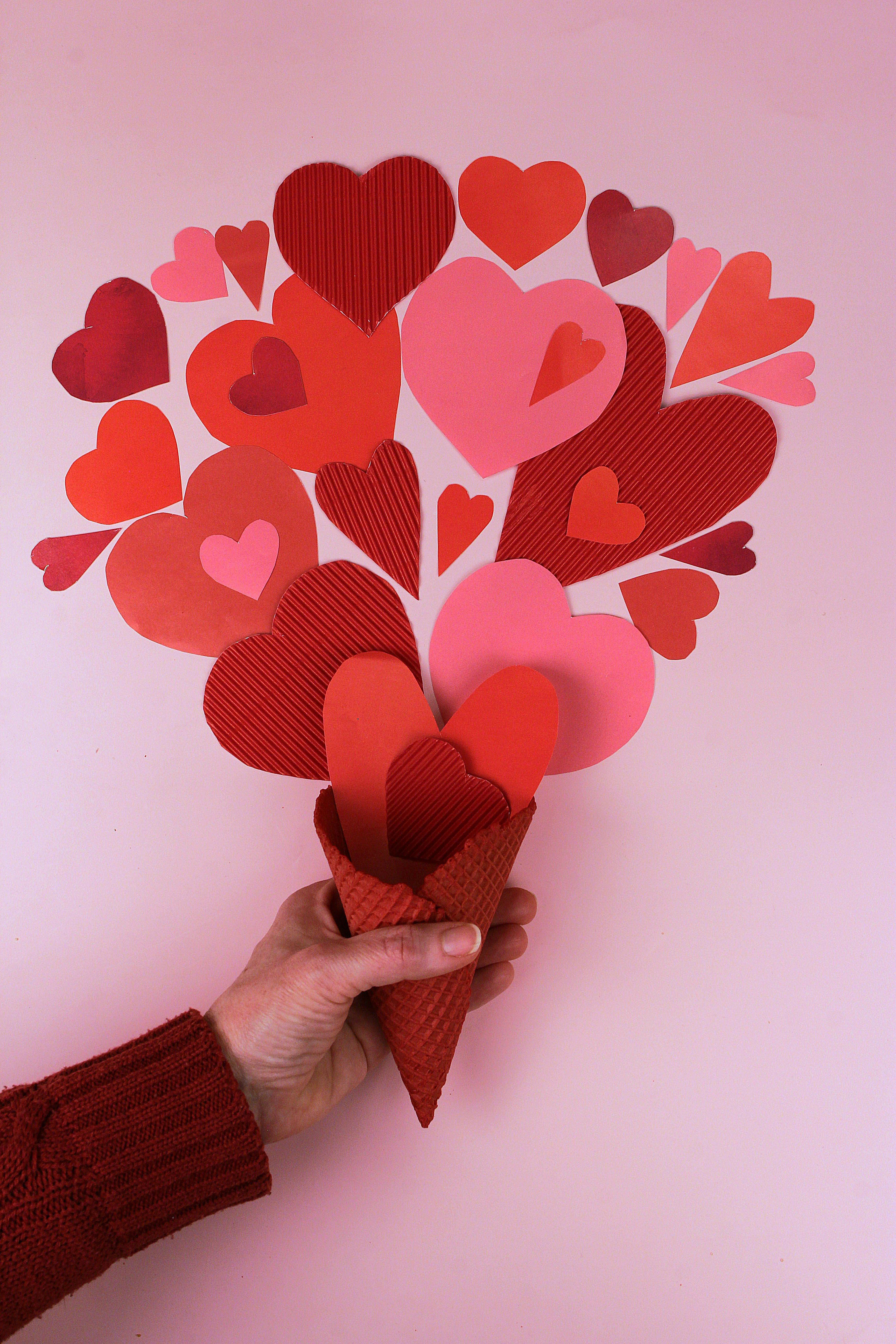 Artistic representation of a heart bouquet, perfect for Valentine's Day themes.