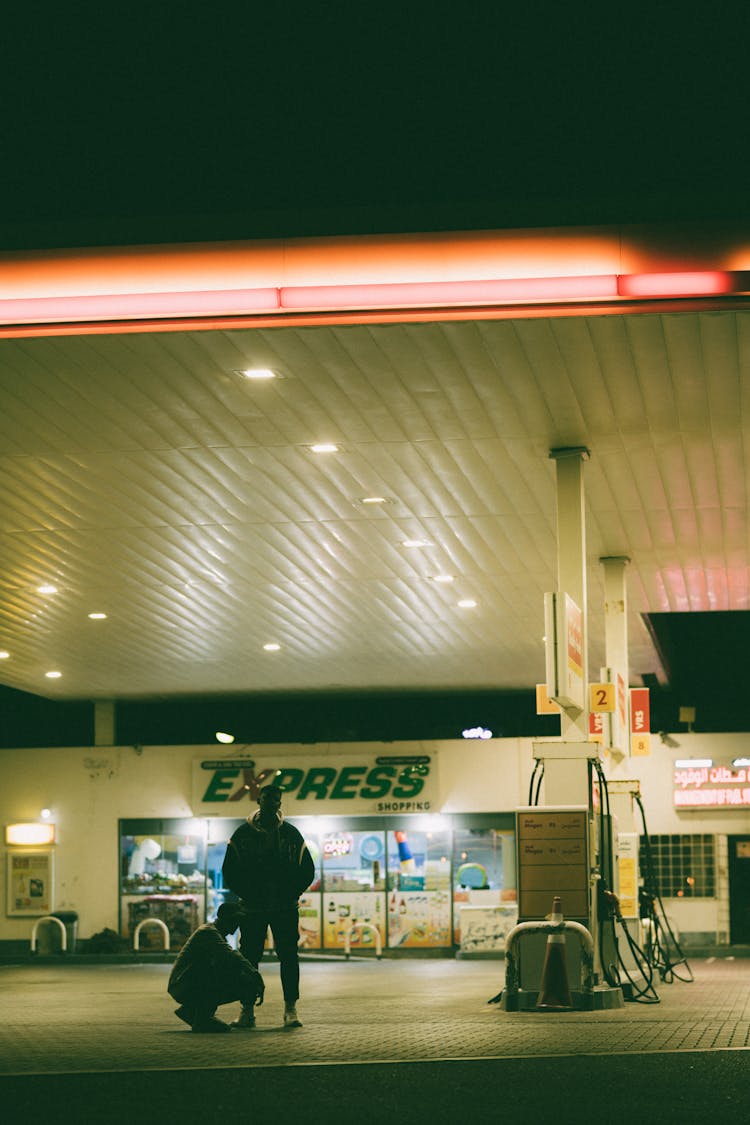 Gas Station At Night