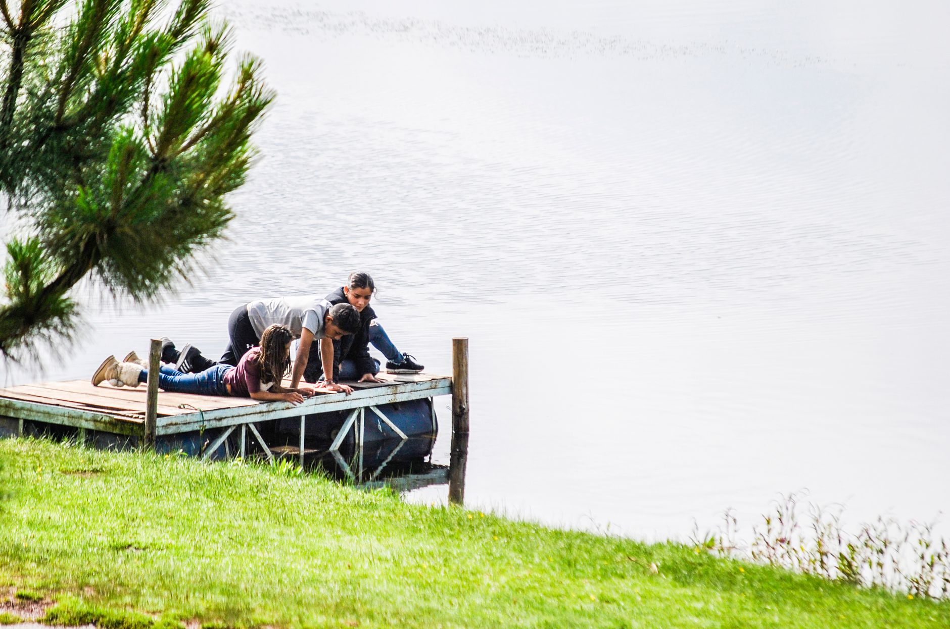 Teenagers enjoying lakeside adventures