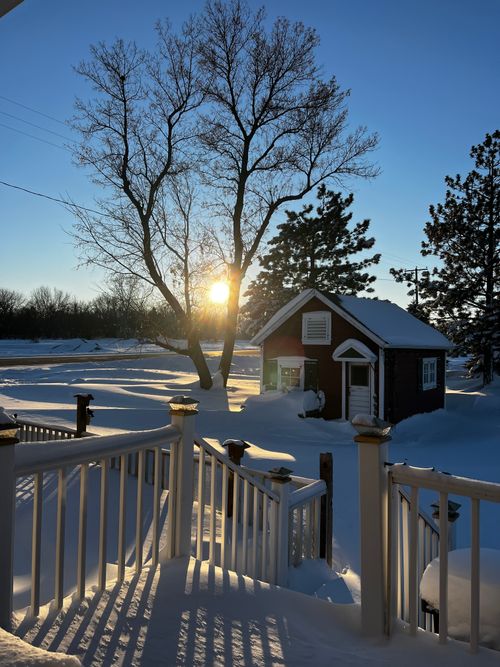 Free Snowy Sunset Stock Photo