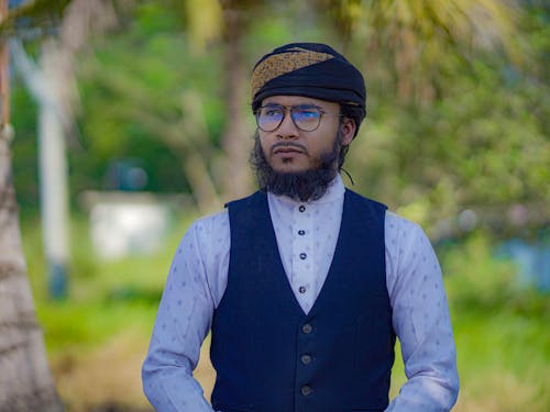 Young Elegant Man Wearing a Traditional Turban 