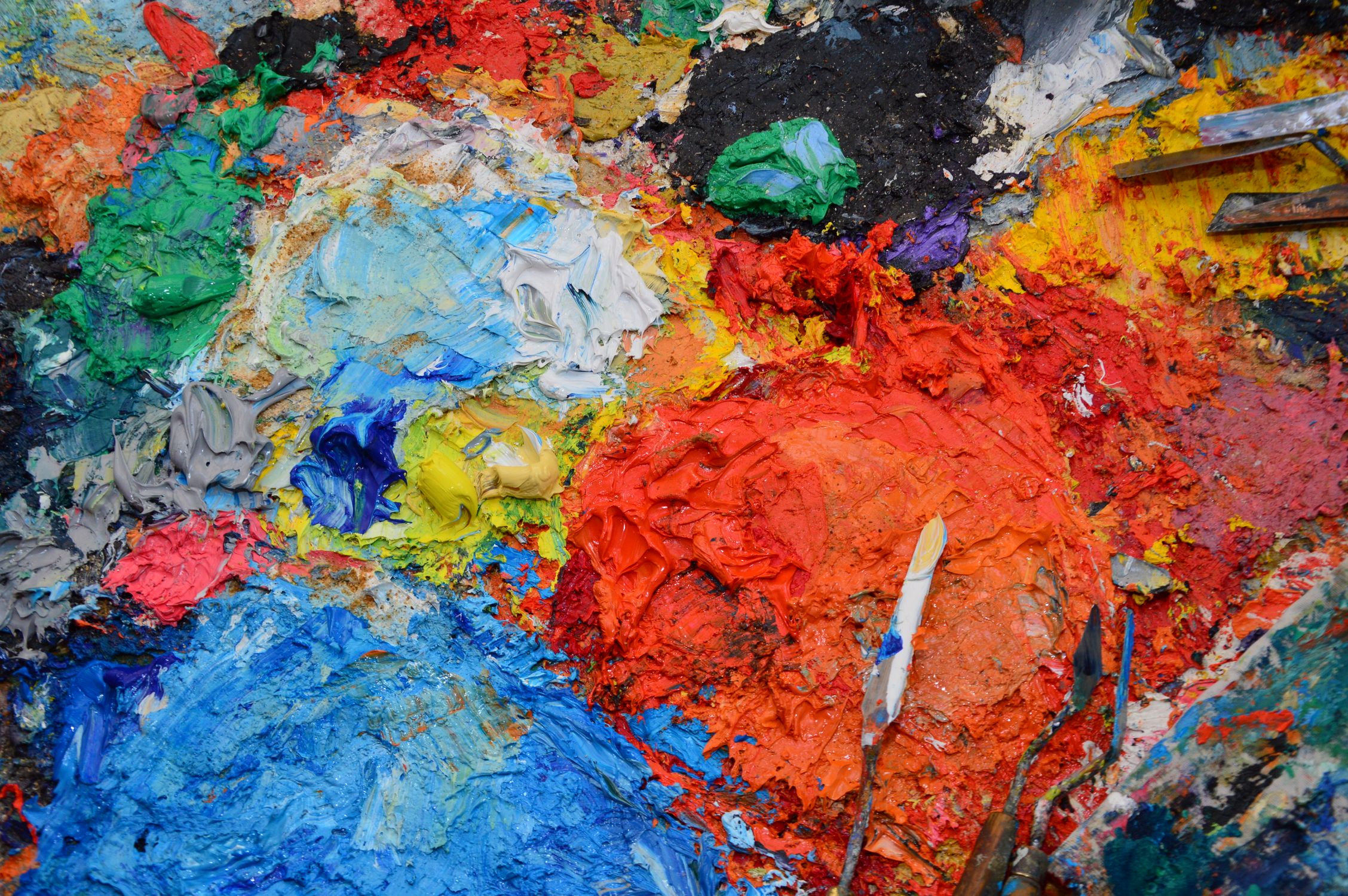 Messy Coloring on Canvas · Free Stock Photo