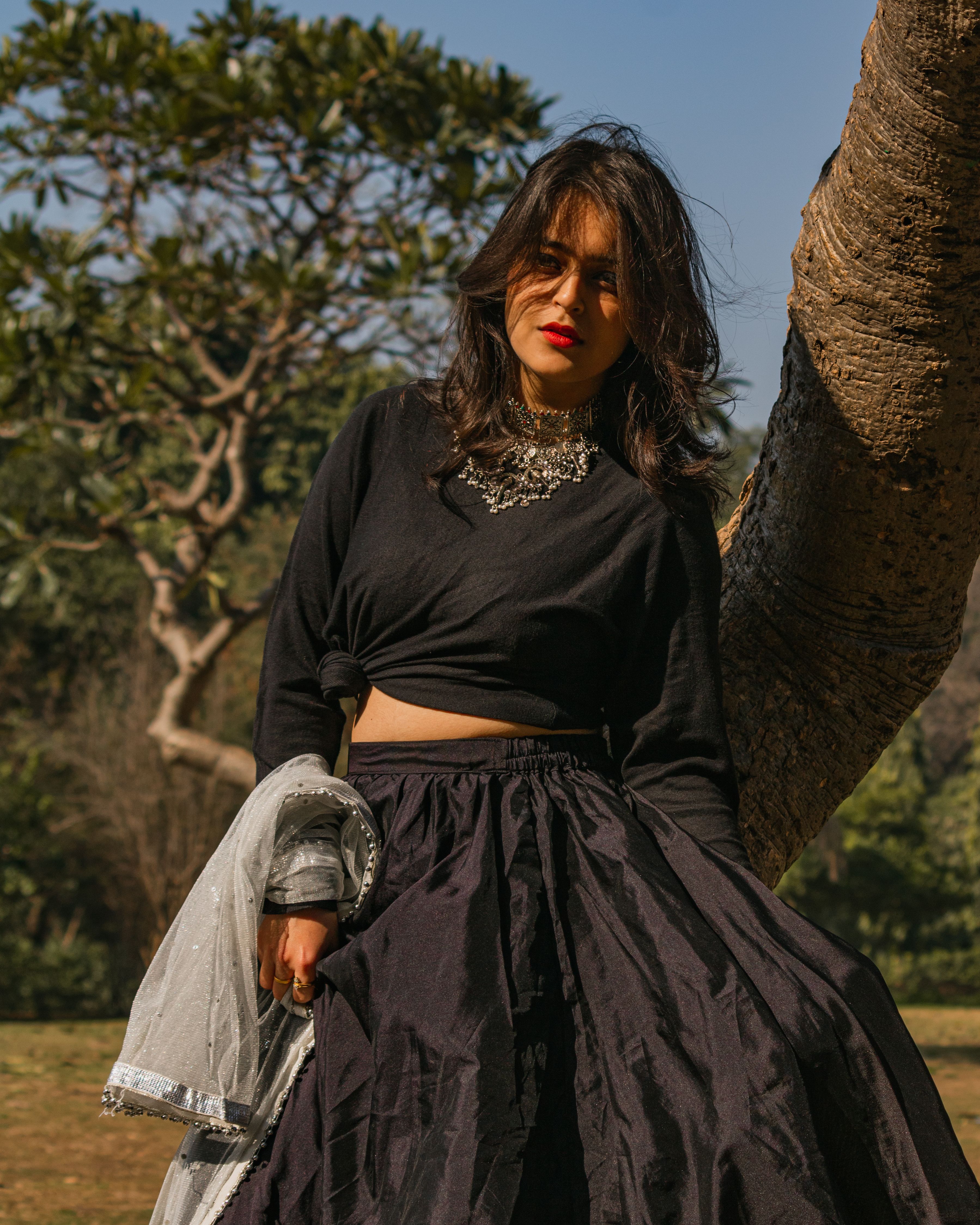 Black Tiered Maxi Skirt