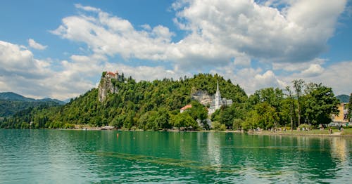 Základová fotografie zdarma na téma břeh jezera, církev, hrad bled