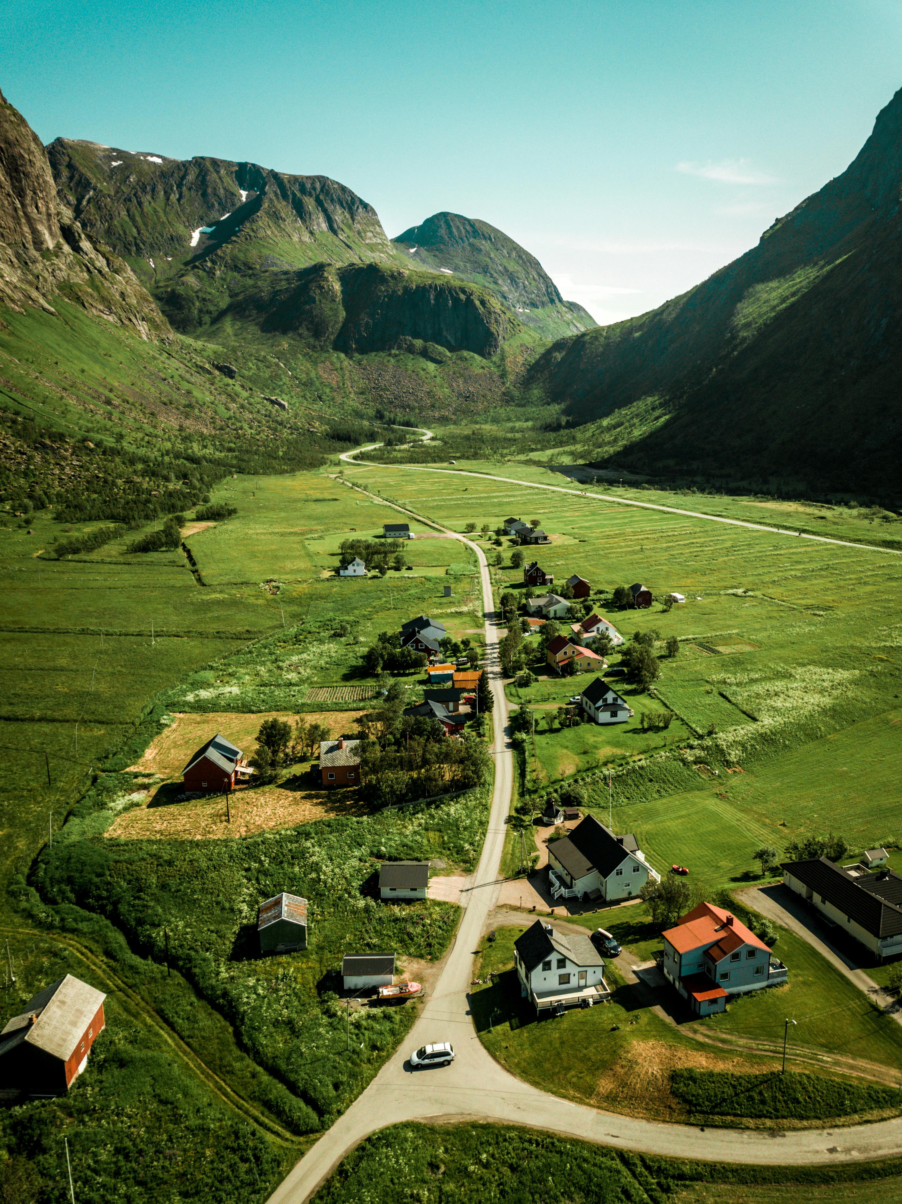 aerial view photography of villages