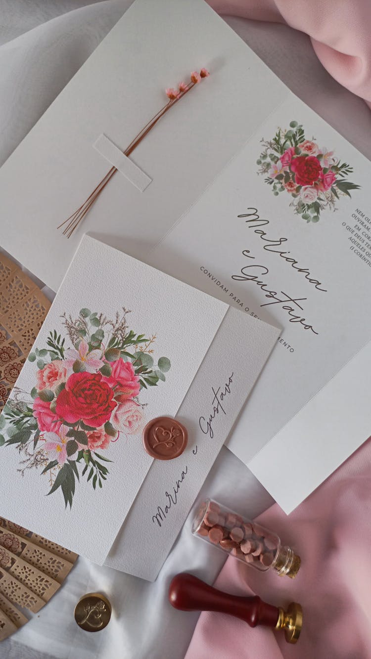 Close-up Of Invitation Cards