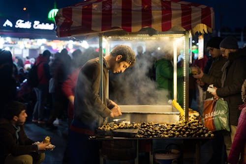 Street Vendor Selling Food