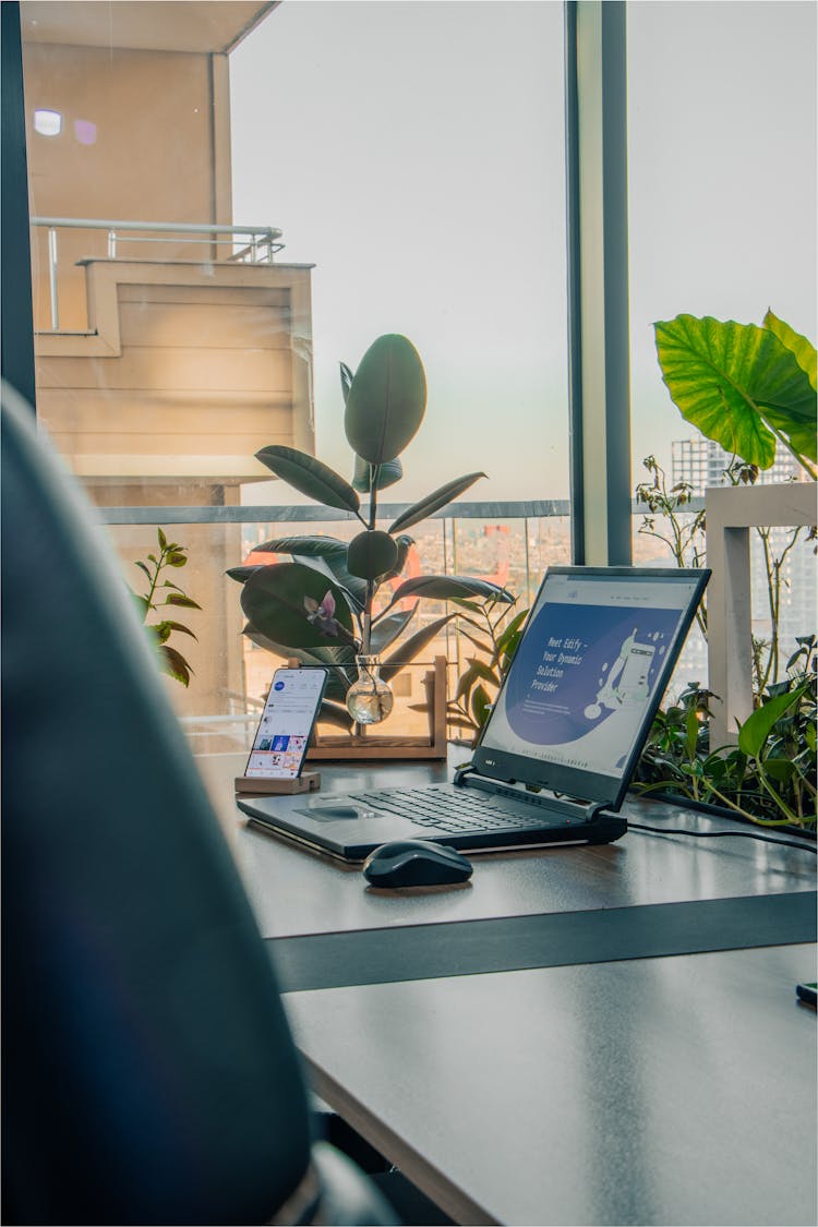 Laptop On Desk In Office