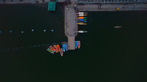 Ingyenes stockfotó csónakok, drónfelvétel, felülnézet témában