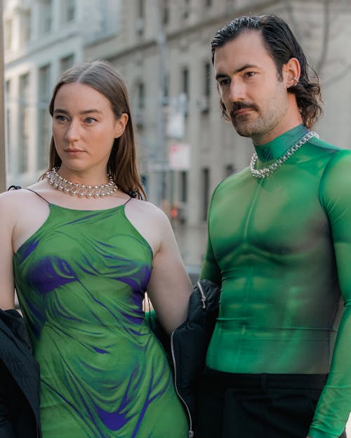 Foto stok gratis bergaya, fotografi mode, gaun hijau