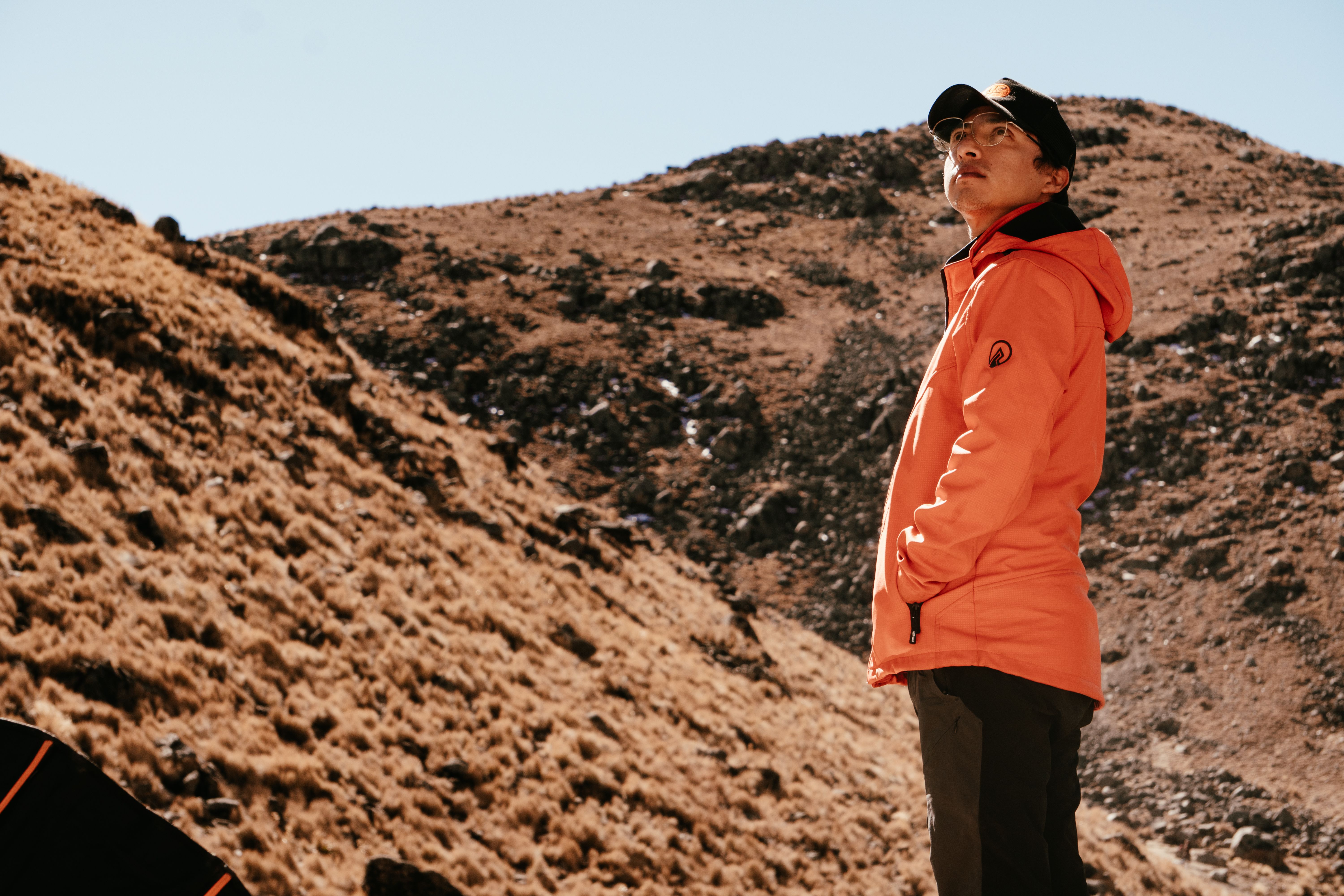hiker layering fleece mountain trail