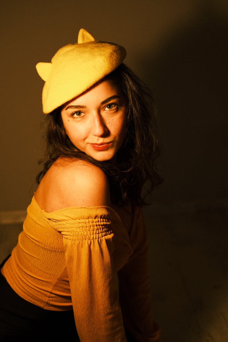 Woman Wearing A Hat With Cat Ears