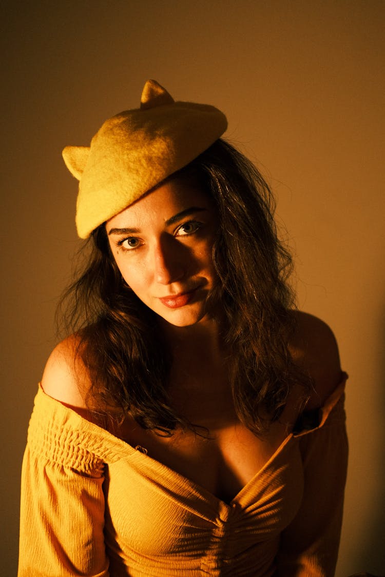 Woman Wearing A Hat With Cat Ears