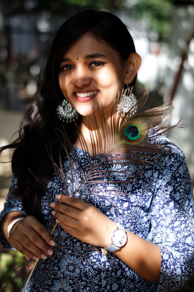 Portrait Of Indian Woman In Sunlight 