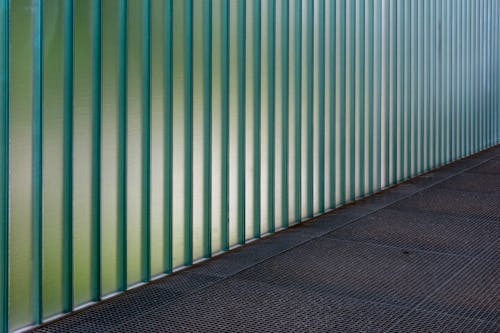 Green Aluminum Wall Outdoors