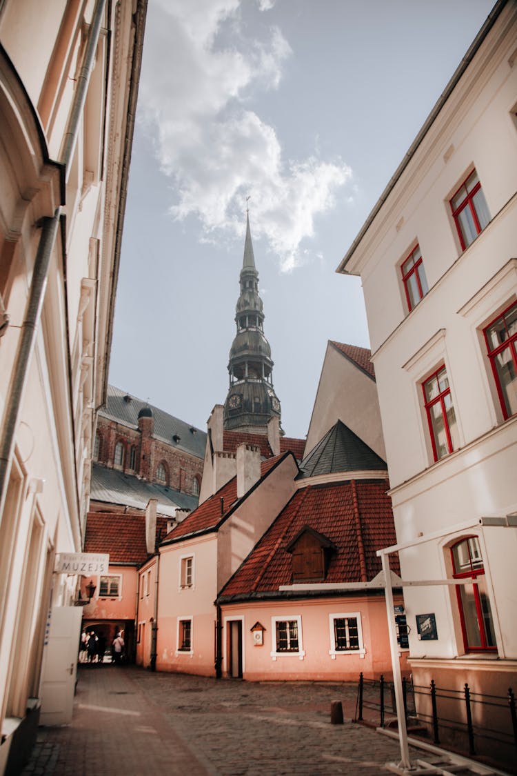 Old Town And Saint Peter Church Tower In Riga, Latvia