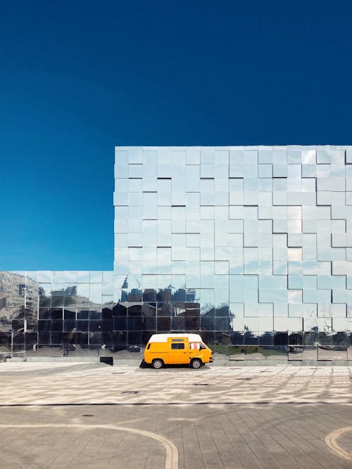 Modern City Building with Glass Wall Cladding Facade 