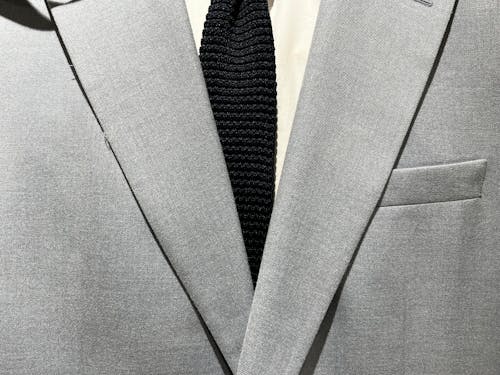 Collar of a Gray Formal Jacket