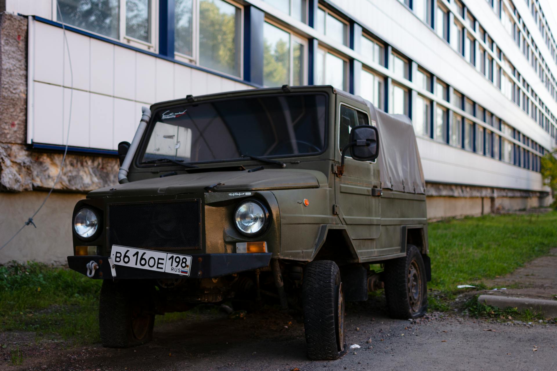 Abandoned Truck on Flat Tires