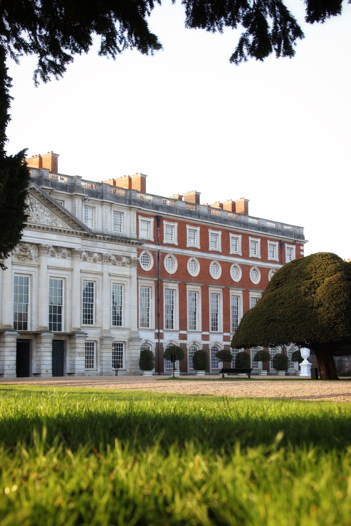 Red-brick Hampton Court Palace in England