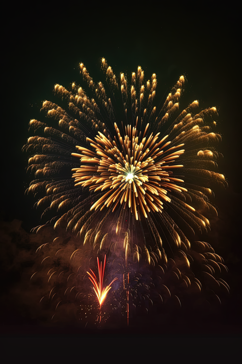 Free Vibrant fireworks bursting in the night sky, showcasing a stunning celebration display. Stock Photo