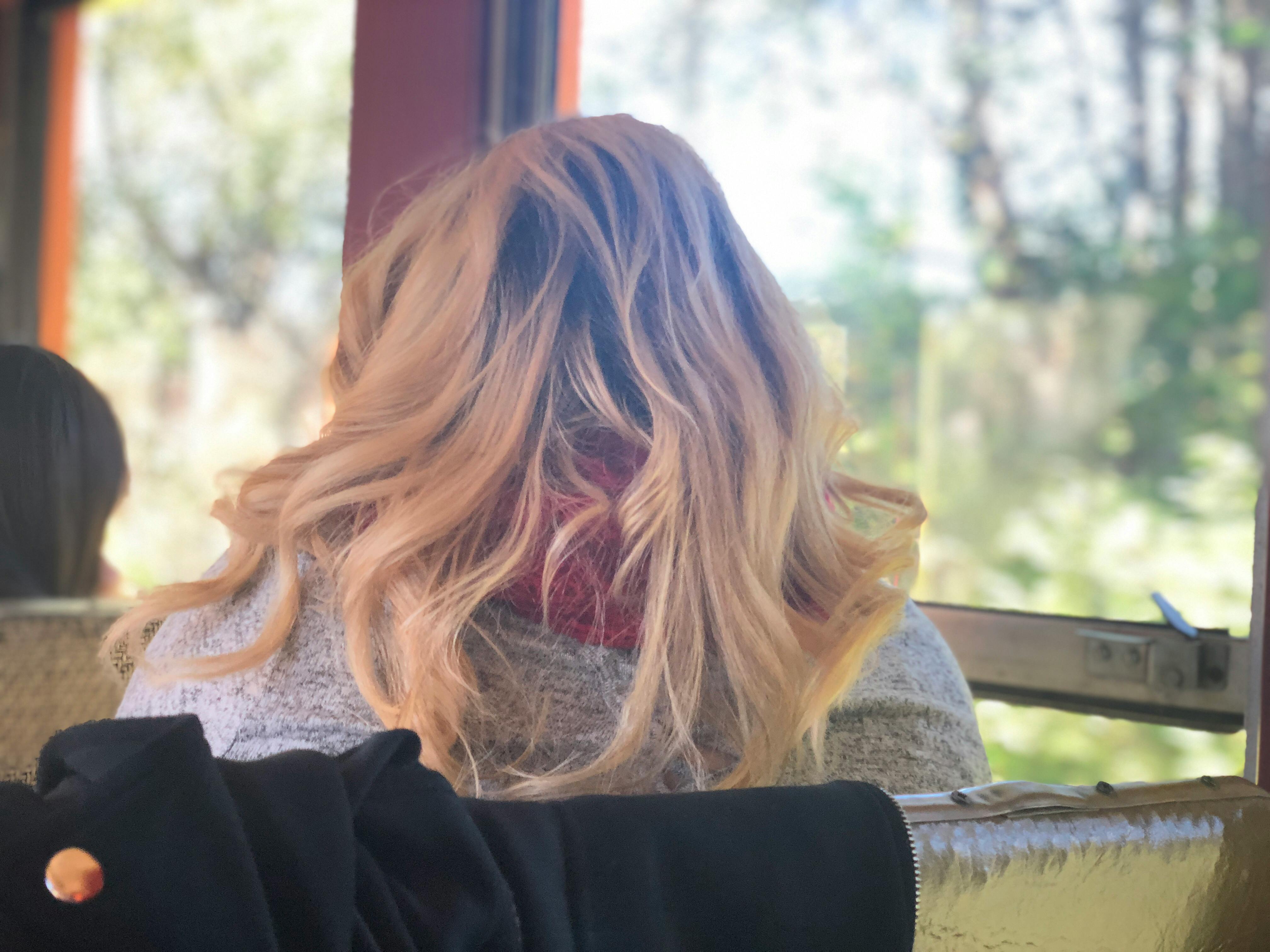 Free Stock Photo Of Blonde Hair From Behind Train