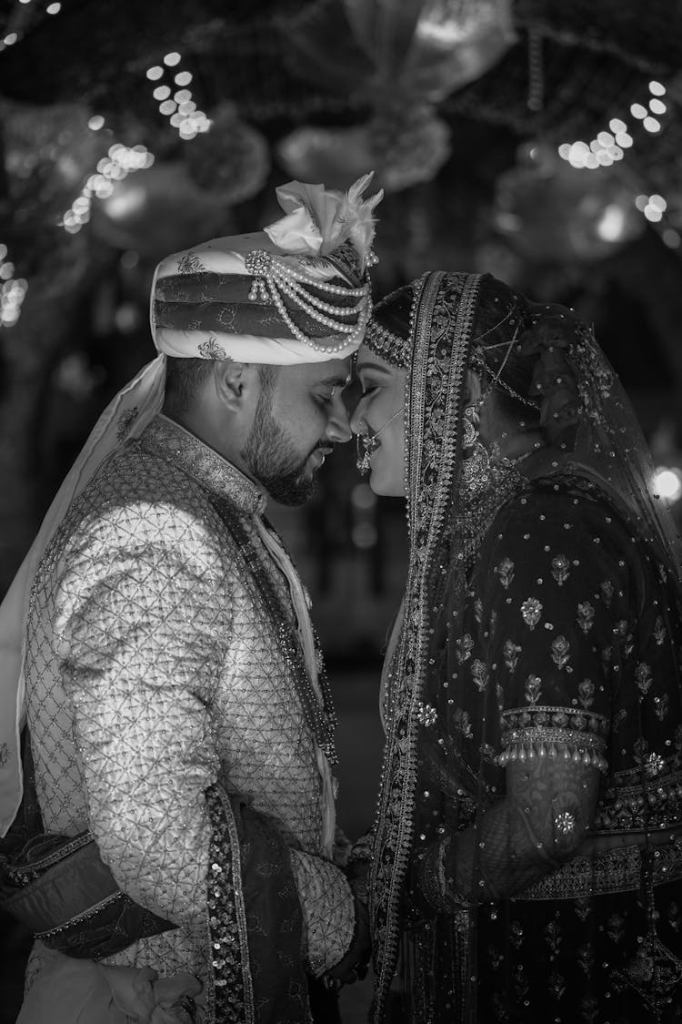 Smiling Couple Touching With Faces