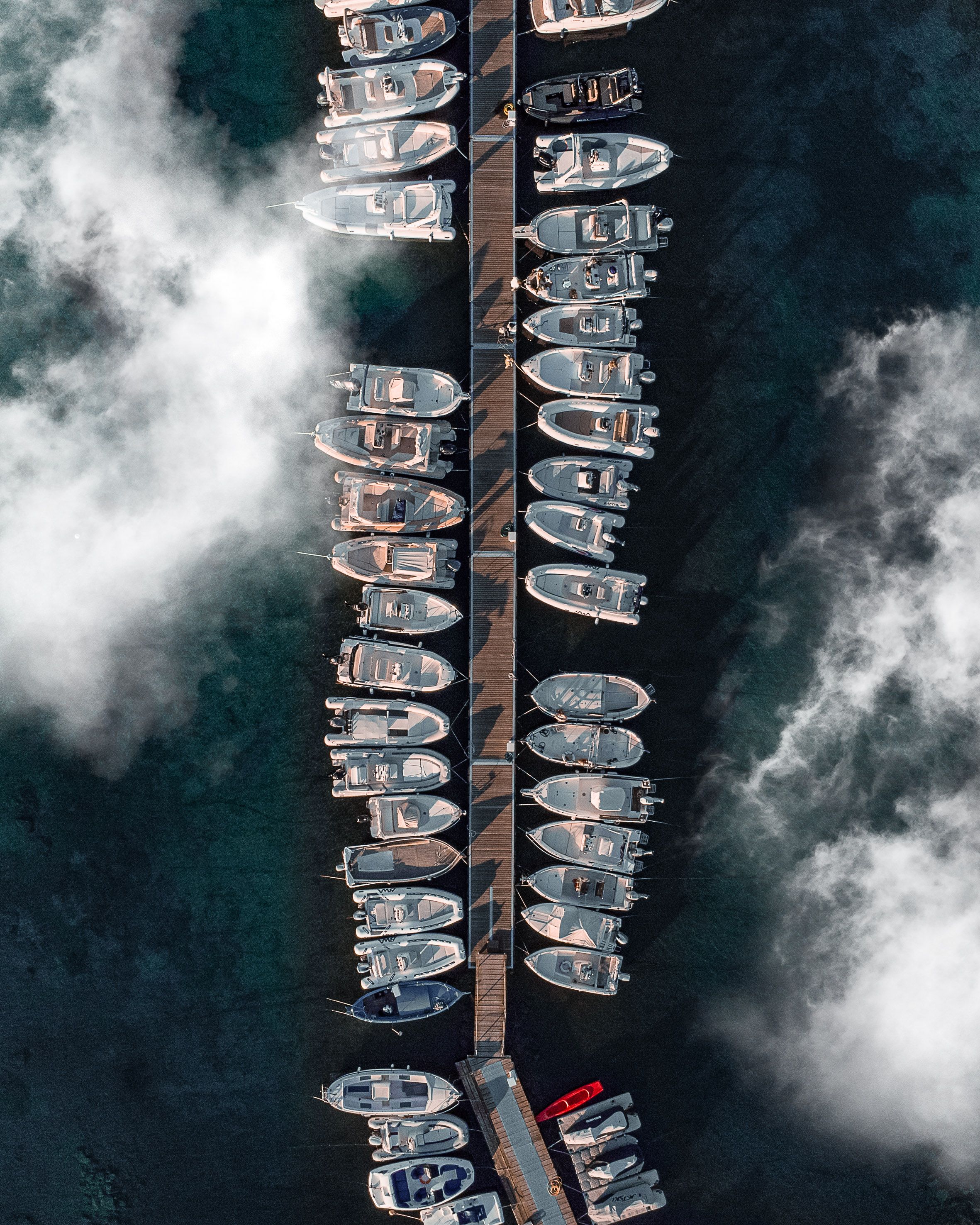 Birds Eye View of Moored Motorboats · Free Stock Photo