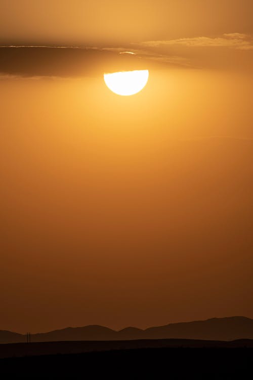 คลังภาพถ่ายฟรี ของ ซิลูเอตต์, ดวงอาทิตย์, ตะวันลับฟ้า