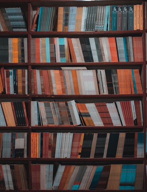 A Bookcase in a Library 