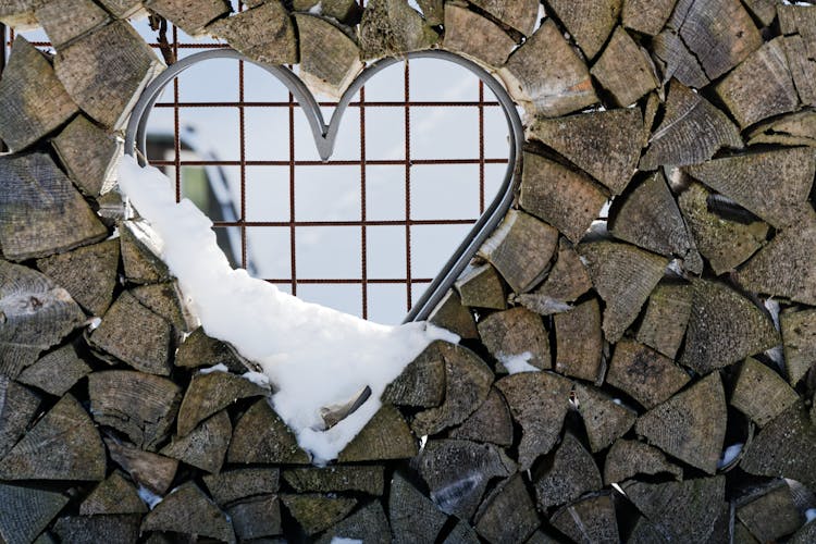 Snow On Heart Window