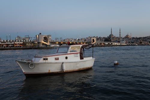 Motorboat on Sea Shore in Istanbul