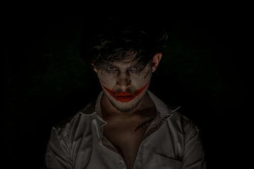 Man in a Joker Halloween Makeup 