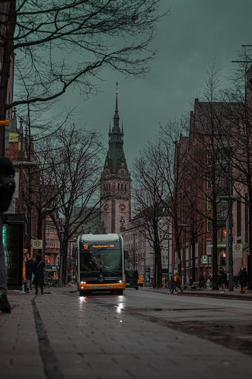 Photo of a Street in Hamburg with the City Hall in the Background