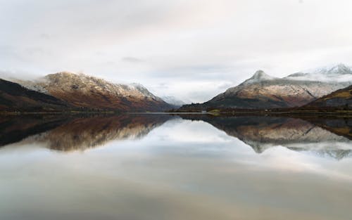 Picturesque Landscape with Mountains Reflecting in the Lake